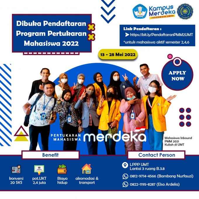 Pendaftaran Pertukaran Mahasiswa Merdeka (PMM) 2 Tahun 2022