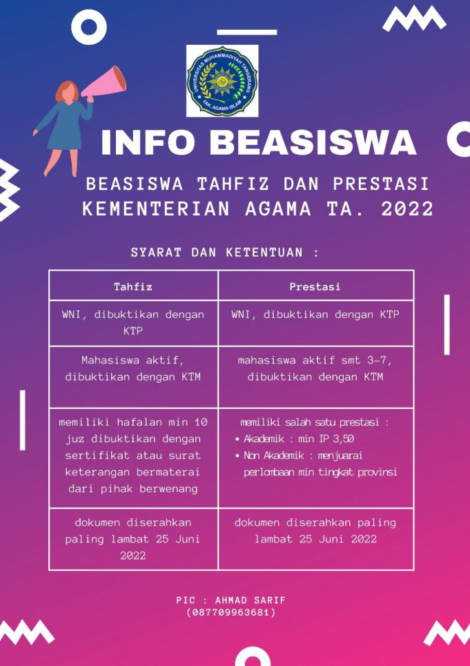 Info Beasiswa Tahfidz dan Prestasi 2022